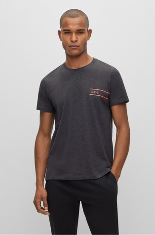 Organic-cotton T-shirt with logo print