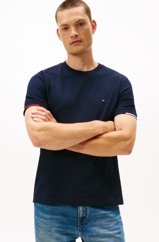 Majica iz raztegljivega bombaža z logo detajli