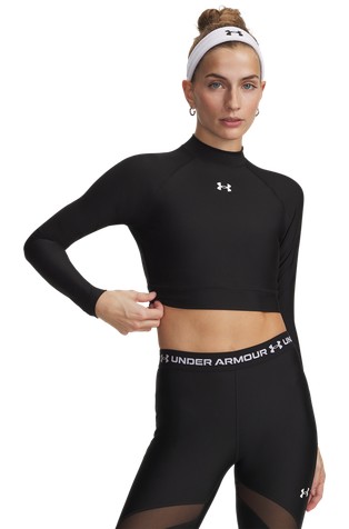 HeatGear® crop majica z dolgimi rokavi in povišanim ovratnikom