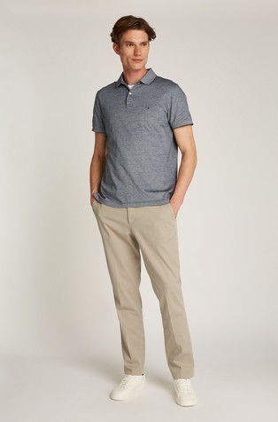 TOMMY HILFIGER Regular fit polo majica z žakarskim mikro vzorcem Modra - Blue 3