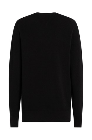 TOMMY HILFIGER Teksturirano pleten pulover Črna - Black 6
