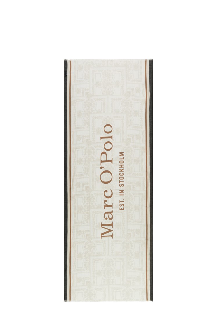 MARC O'POLO Šal iz mešanice modala in bombaža Bež - Multi / Silky Stone 