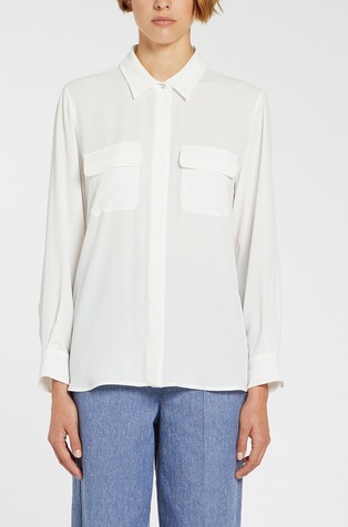 Silk-blend crêpe de chine shirt