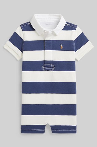 Rugby bombažen pajac s črtastim vzorcem