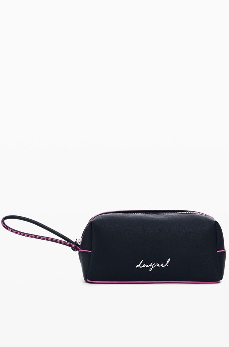 DESIGUAL Medium elongated wallet with contrast trim Black 