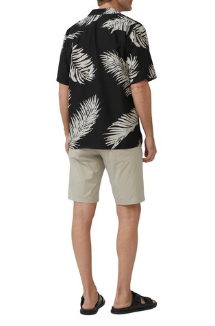 S.OLIVER Short-sleeved viscose blend shirt Black / White 2