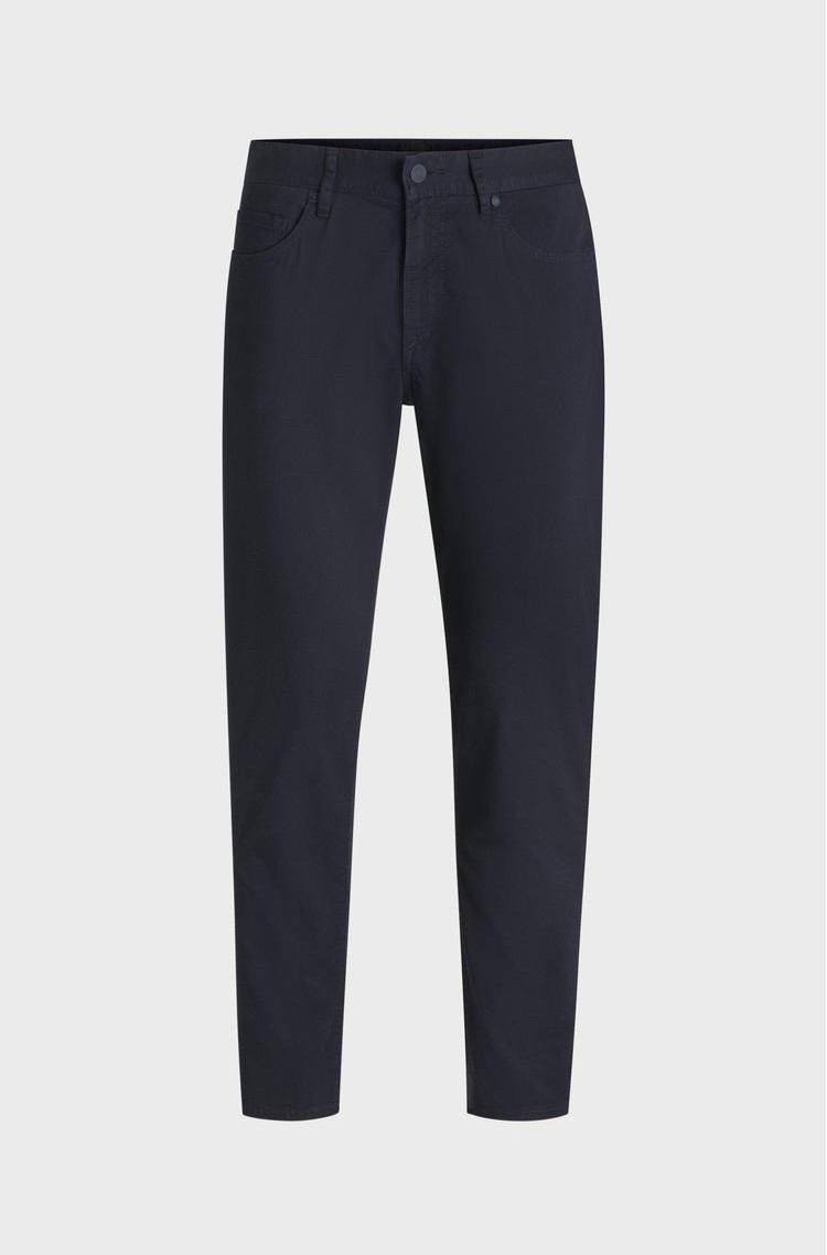 HUGO BOSS Regular-fit trousers in stretch-cotton twill Dark Blue 