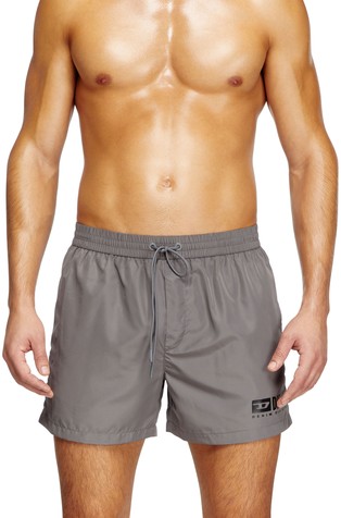 Mid-length swim shorts with logo print