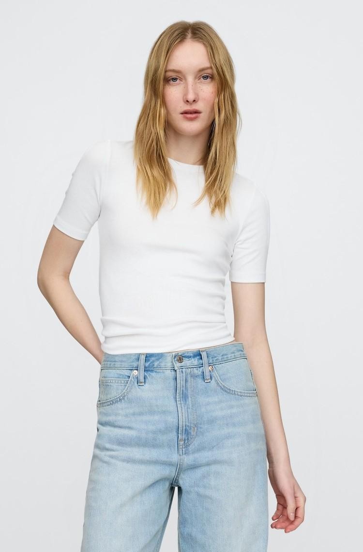GAP Modern Crewneck T-Shirt Fresh White 