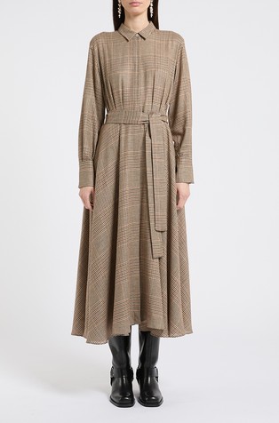 Wool-and-viscose shirt dress