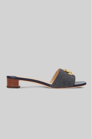 Fay Anchor-Logo Cross-Dyed Canvas Sandal