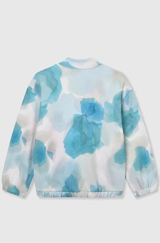 BENETTON Bombažna jopa s dip-dye vzorcem Modra - Blue / White 2