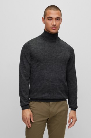 Virgin-wool rollneck sweater in a slim fit