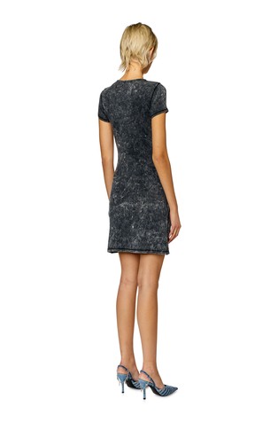 DIESEL Ribbed dress with metal Oval D plaque Dark Grey 2