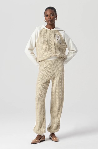 Pletena trenirka iz barvnih blokov