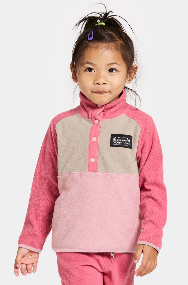 DIDRIKSONS Monte pulover z delnim zapenjanjem Roza - Soft Pink 