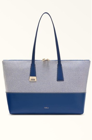 Large Tote in Canvas and Leather