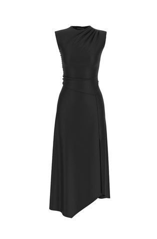 Asimetrična obleka brez rokavov