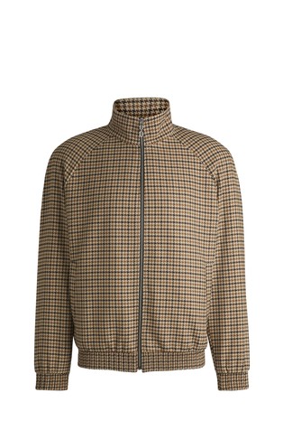 Regular-fit jacket in houndstooth stretch material