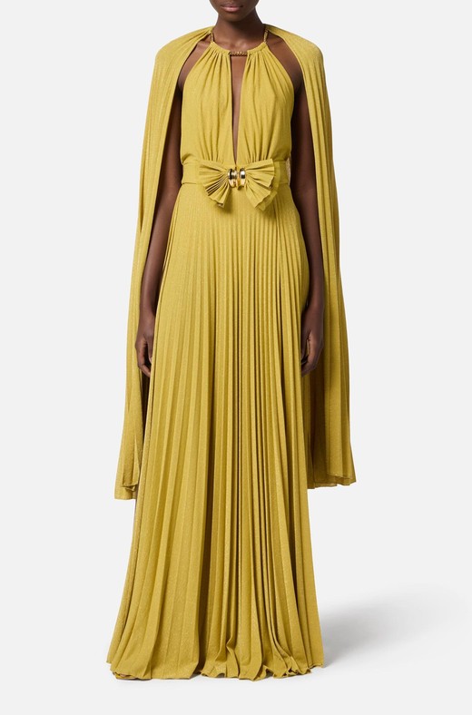 red carpet lurex jersey dress ELISABETTA FRANCHI RED CARPET ONE SHOULDER LUREX JERSEY DRESS