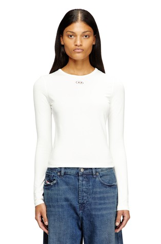 Stretch cotton long sleeve tee