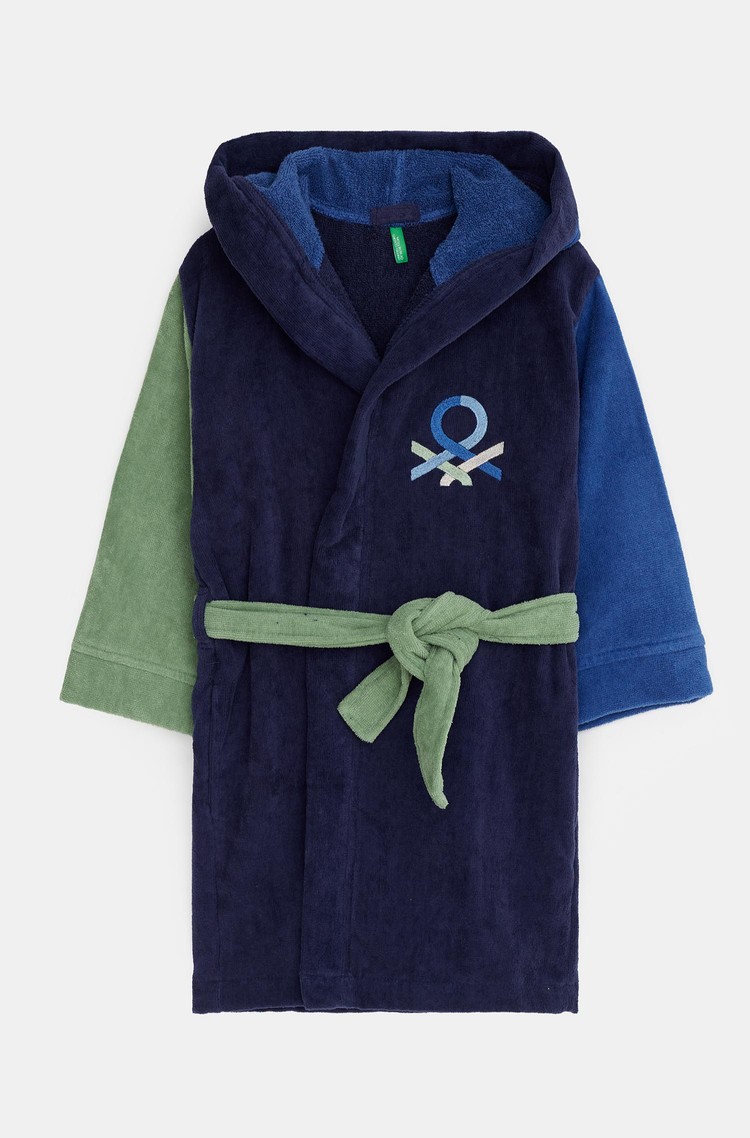BENETTON Terry bathrobe with logo Multi 