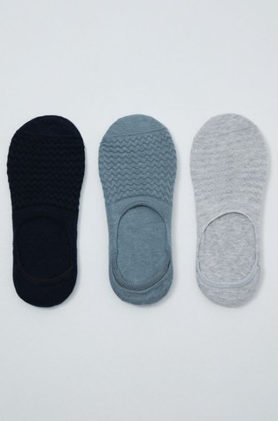 3-pack textured no-show socks