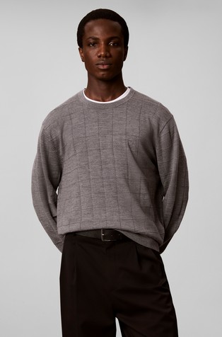 Merino Wool Grid Jumper