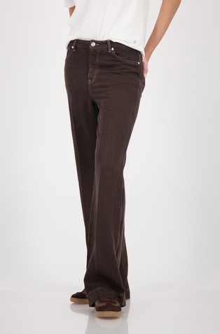 Straight-leg trousers in viscose and linen