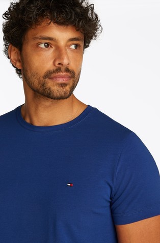 TOMMY HILFIGER Slim fit majica s kratkimi rokavi iz organskega bombaža Modra - Blue 4