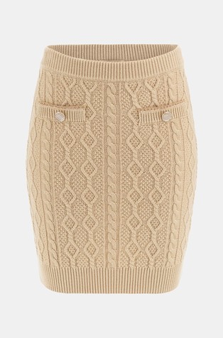 GUESS Braided sweater mini skirt Beige 5