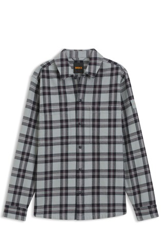 Oversized fit karirasta bombažna srajca