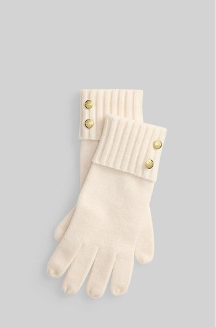 Button-trim Knit Gloves