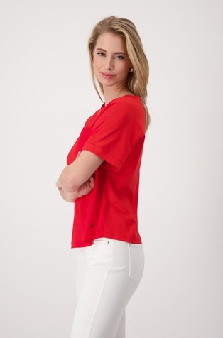 MONARI Mix fabrics T-shirt Red 2