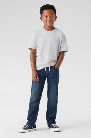 Straight jeans hlače z elastičnim pasom za dečke