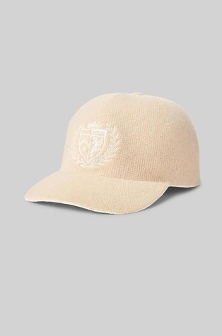 Embroidered-Crest Knit Cap