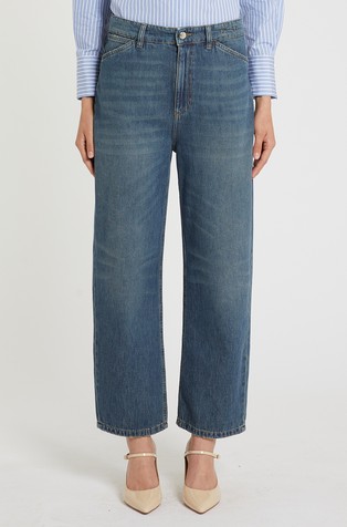 Mom fit jeans hlače z visokim pasom