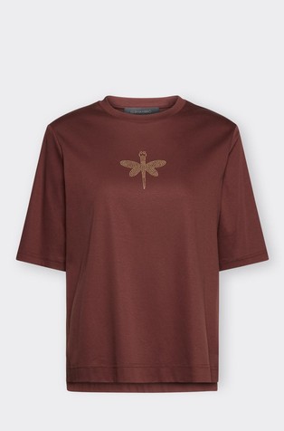 Cotton T-shirt with micro-stud detail