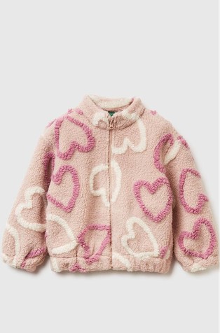 Faux fur heart sweatshirt