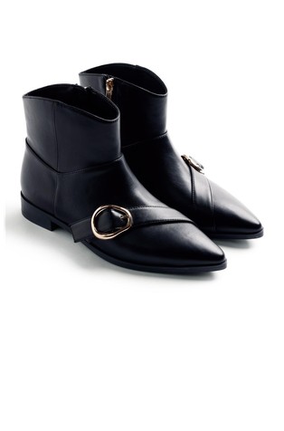 Faux-leather ankle boots