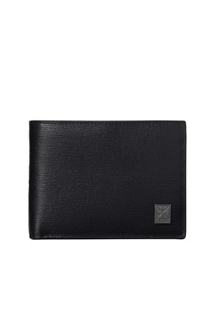 Leather Emblem Logo Trifold Wallet