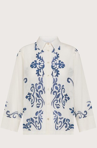 Bombažna srajca s kontrastnim potiskom