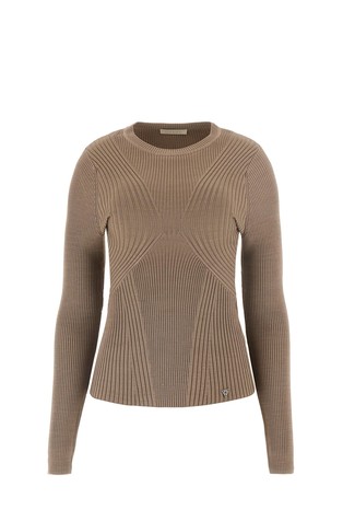 Pleten pulover z rebrastim vzorcem