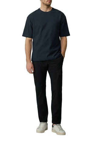 S.OLIVER Relaxed fit teksturirana bombažna majica Modra - Blue 4