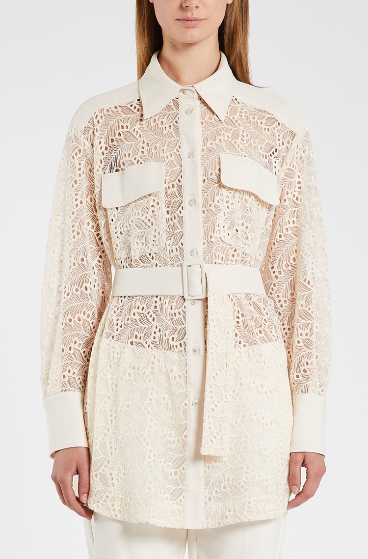 MARELLA Lace shirt with belt White 