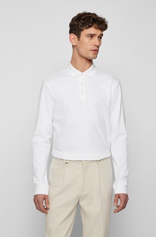 Organic-cotton polo shirt with embroidered logo