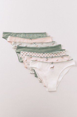 Stretch cotton Brazilian panties 7-pack