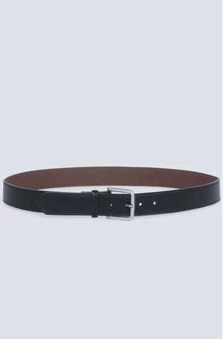 Leather-effect belt with topstitching