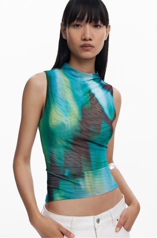 DESIGUAL Gradient tulle T-shirt Multi 4
