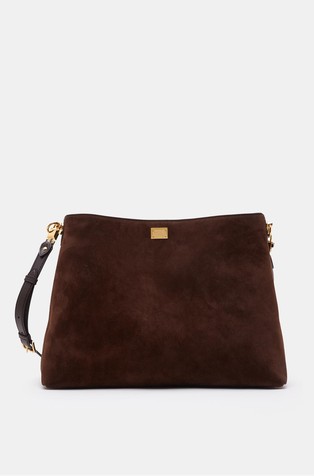 Vittoria calfskin suede shoulder bag
